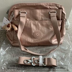 Kipling Gold Felicity Zip Top Shoulder Bag
